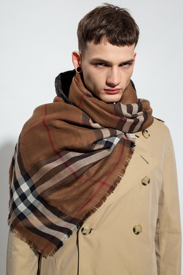 Brown Reversible scarf Burberry Biname fmedShops Australia Burberry Kids Icon Stripe merino jumper